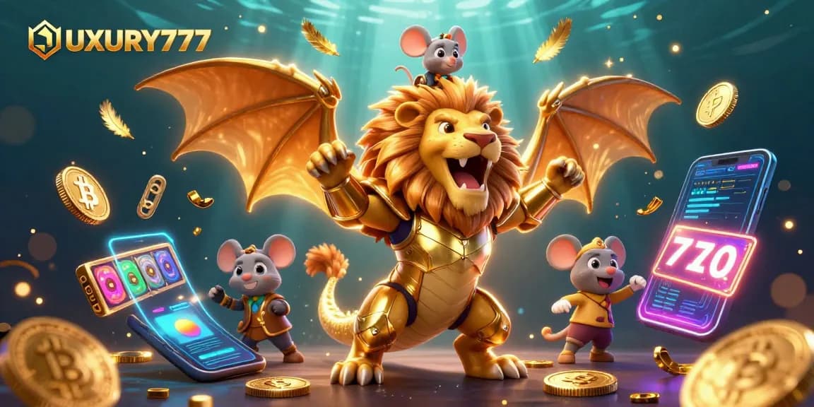 Menangkan permainan kasino dengan LUXURY777 yang menampilkan karakter chimera dan elemen slot seru.