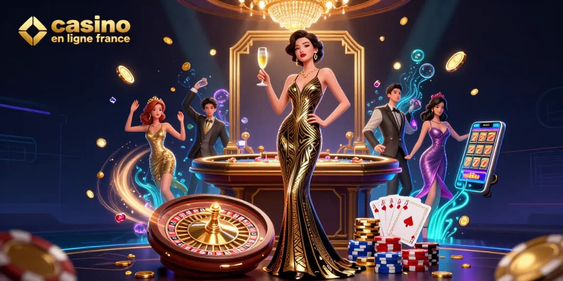 Vivez l'excitation au casino en ligne France avec une scène glamour de roulette 3D remplie d'or et de trésors.