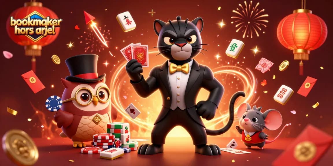 Plongez dans l'univers des paris avec bookmaker hors arjel, où une panthère élégante distribue des cartes.