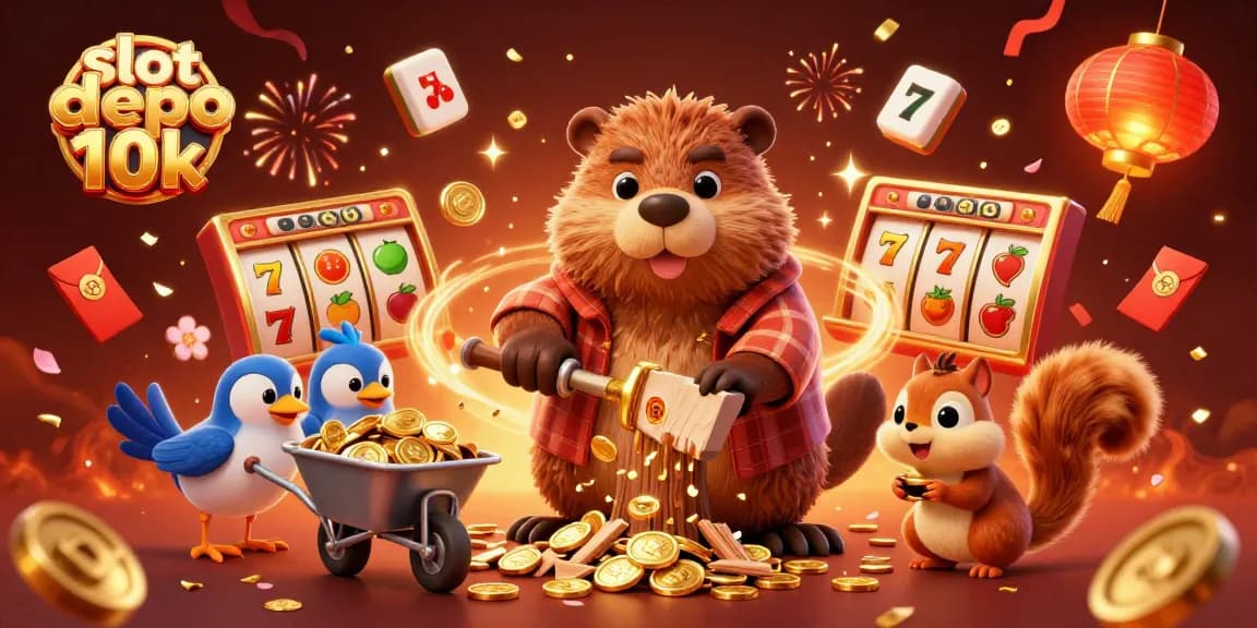 Menangkan permainan slot depo 10k dengan simbol jackpot yang berkilau dan karakter lucu yang mengumpulkan koin emas.