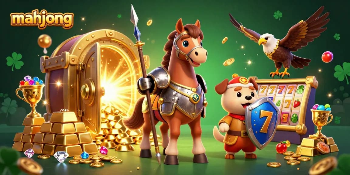 Experience thrilling mahjong gameplay with vibrant casino elements in this dynamic, animated visual.