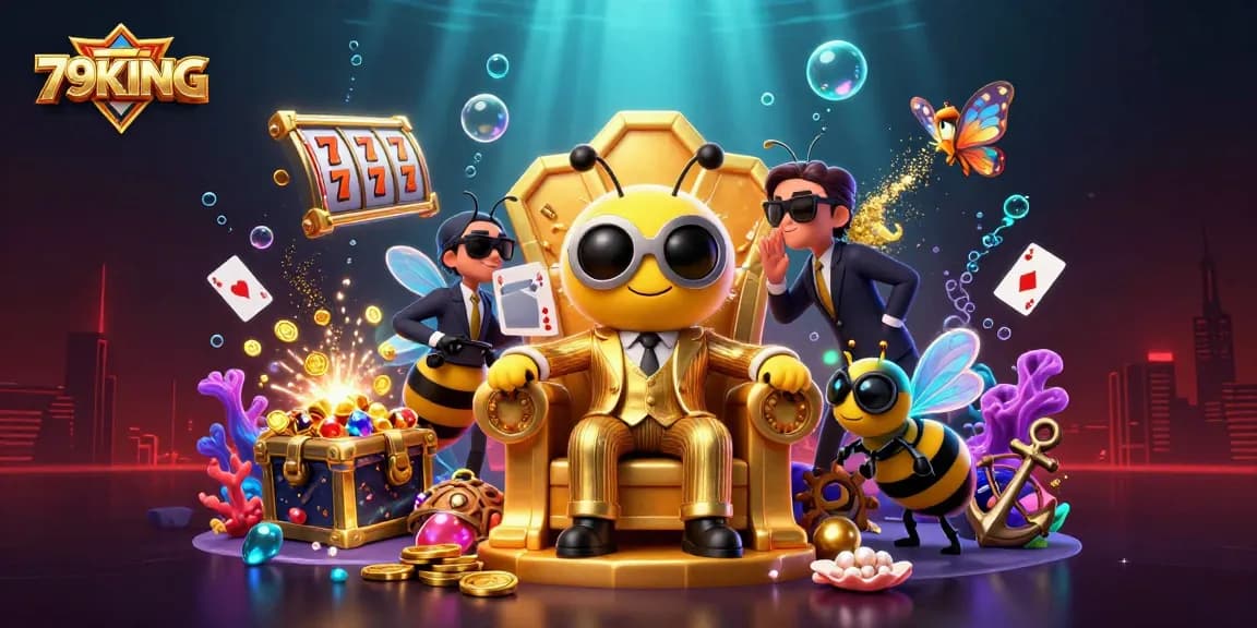 Engage in thrilling gaming adventures with 79KING, featuring a vibrant casino scene.