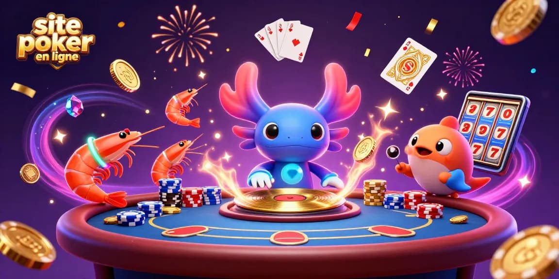 Vivez des moments excitants sur un site de poker en ligne avec des parties dynamiques et des jetons colorés.