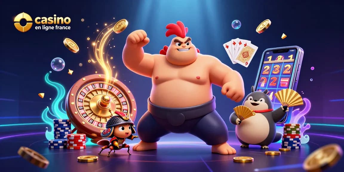 Vivez des moments de jeu palpitants au casino en ligne France avec un puissant coq et un grillon samouraï.