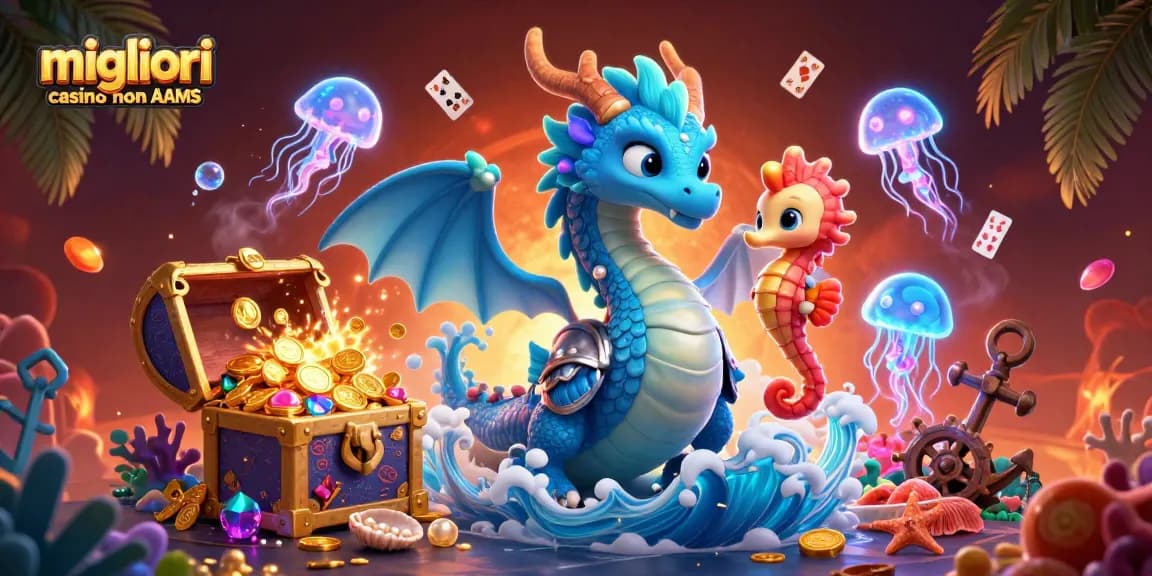 Interagisci con i migliori casino non AAMS featuring maestoso drago e vibrante scena sottomarina