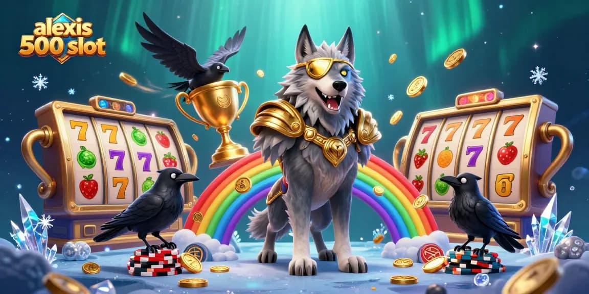 Engage with the thrilling alexis 500 slot, featuring an epic Norse-inspired scene full of vibrant casino elements.