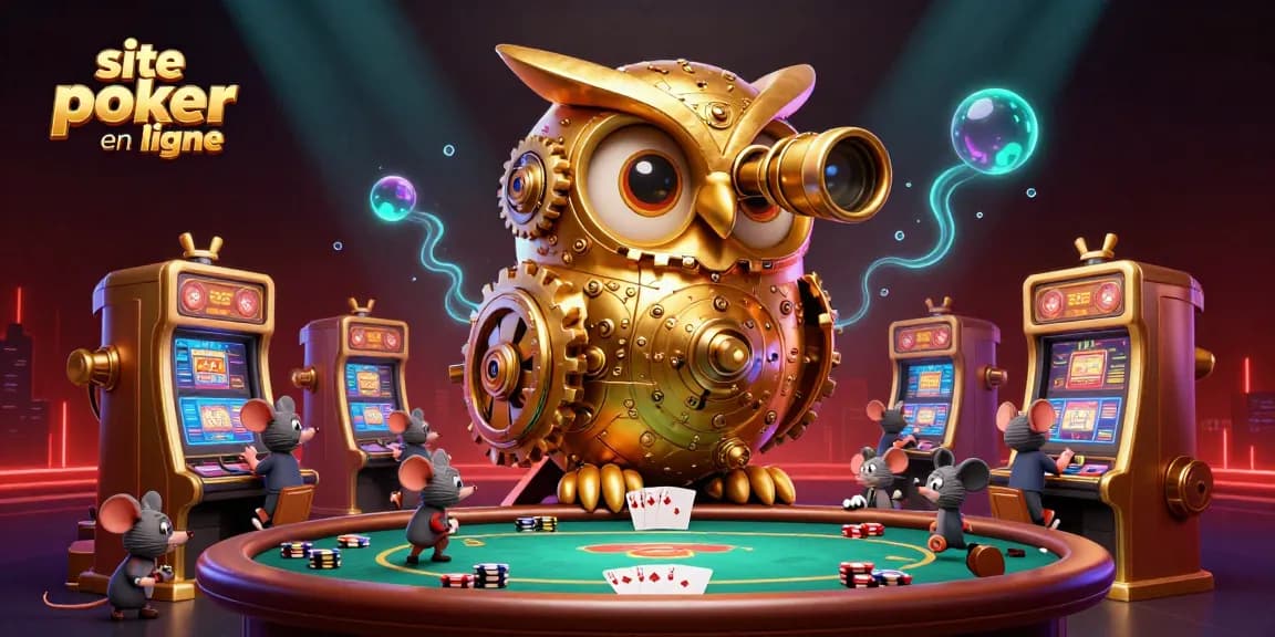 Jouez sur un site poker en ligne avec des tables de poker animées et des joueurs en action.