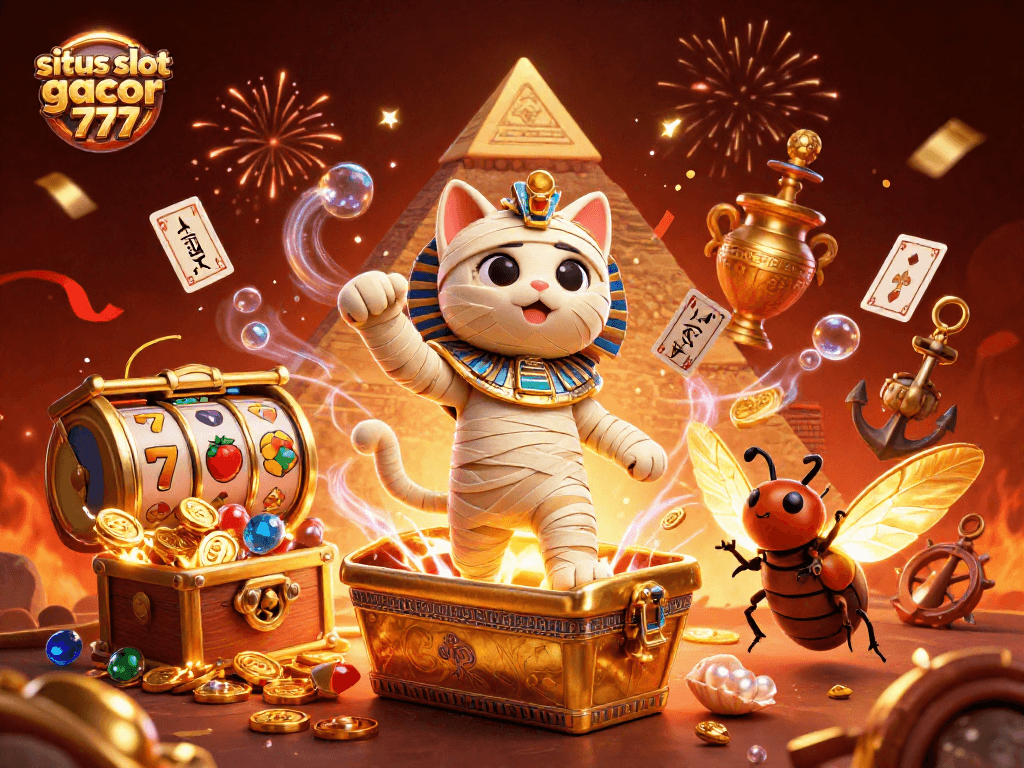 Spin to win big with situs slot gacor 777 featuring vibrant 3D casino visuals and dynamic elements.