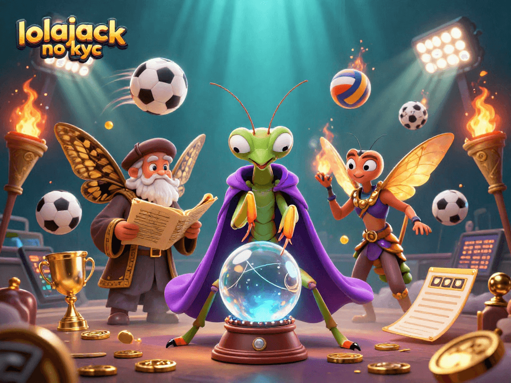 Experience the thrill at lolajack no kyc with a vivid, magical casino illustration.
