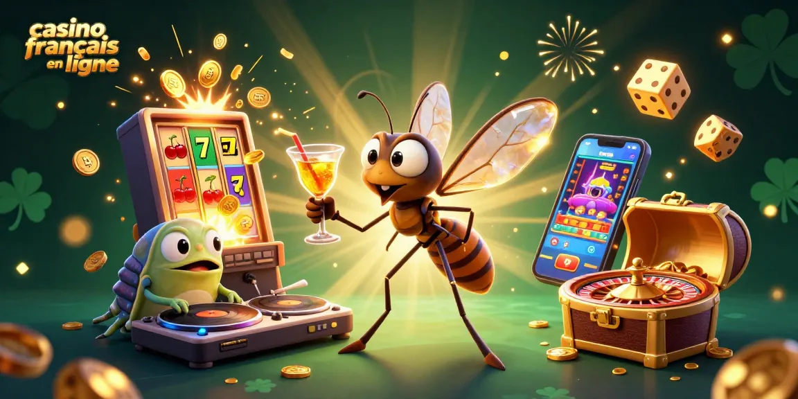 Découvrez l'univers du casino français en ligne avec cette illustration 3D colorée et dynamique, un hommage aux jeux et à la chance.