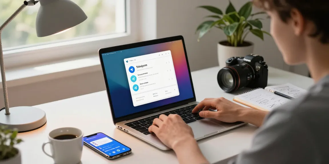 Engaged user exploring the telegram chinese desktop application in a modern workspace.