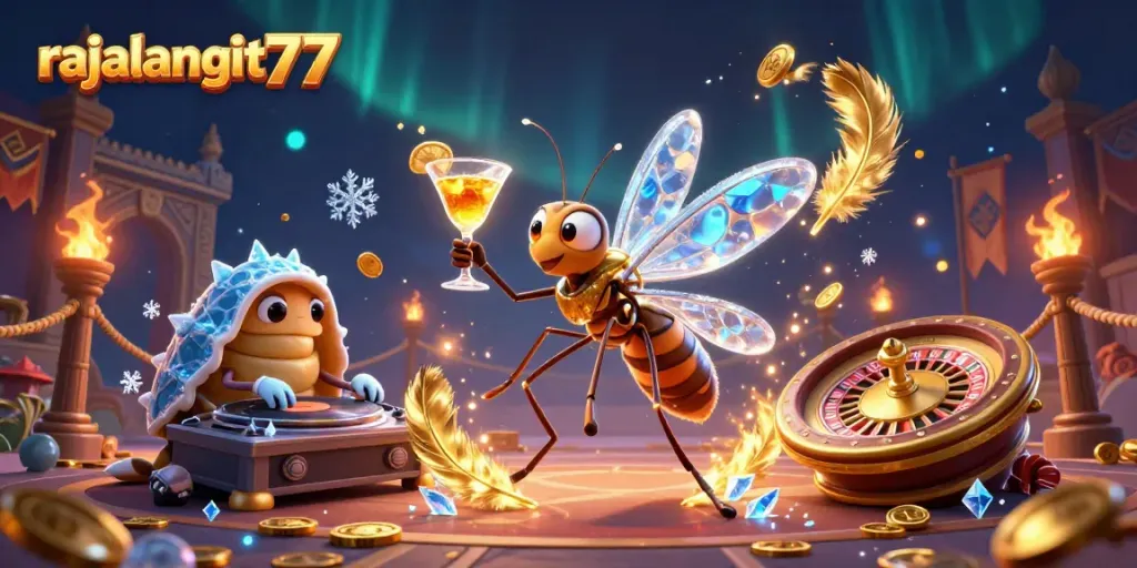 rajalangit77 menyediakan pengalaman kasino dengan karakter unik dan elemen menarik dalam ilustrasi 3D