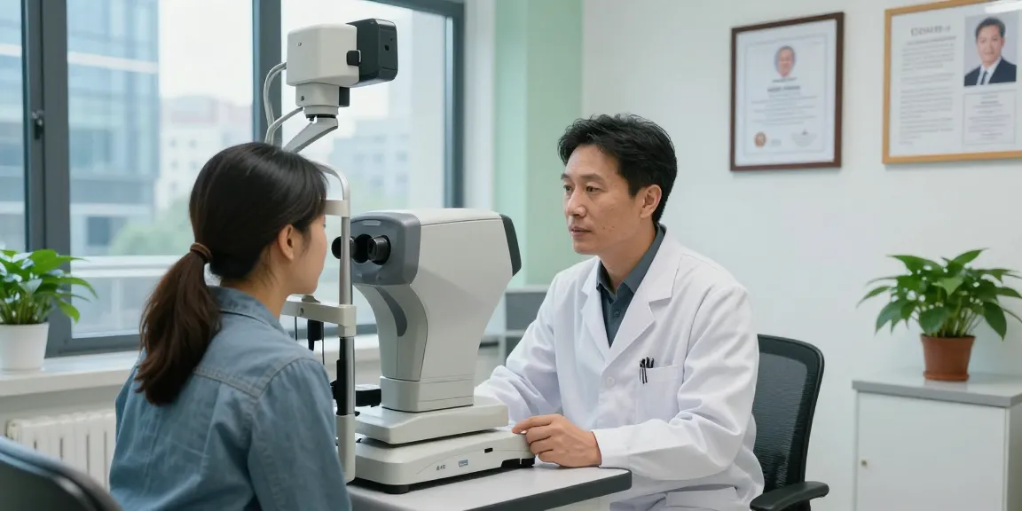 Patient consulting with an eye doctor at SNU Eye Clinic for vision care in Korea https://snuseoulglobal.com.