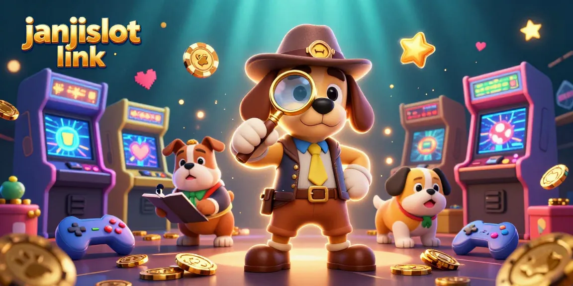 Experience the excitement of janjislot link in a detective scene filled with gaming clues and casino elements.