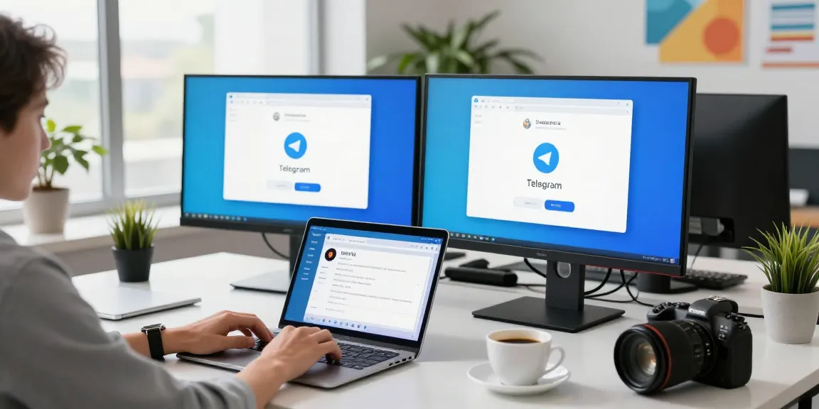 telegram china login guide with user configuring Telegram account setup in modern office