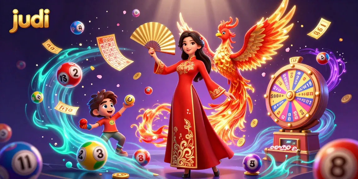 judi players enjoying vibrant games with a beautiful woman and phoenix in a dynamic casino scene