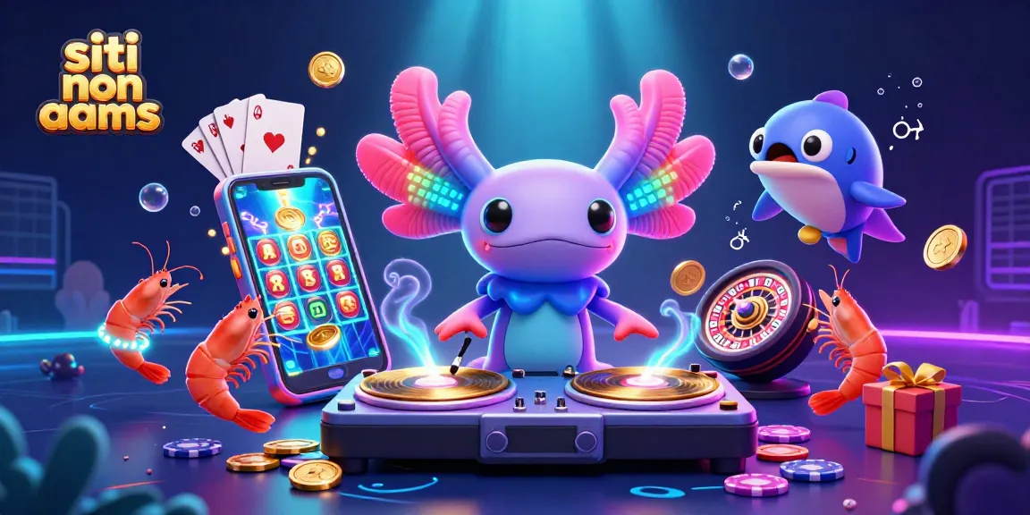 Gioca nei migliori siti non aams con una festosa scena di casinò colorata e dinamica.