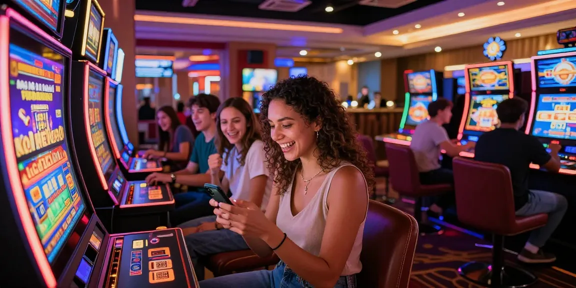 Players enjoying slot deposit QRIS experience at a modern casino.