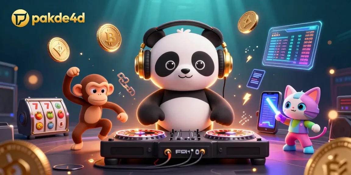 Engage in thrilling gameplay at pakde4d with a DJ panda and casino-themed characters in action.