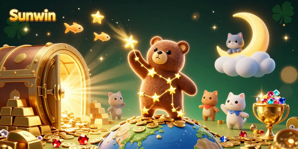 Engage in exciting gameplay at Sunwin, capturing golden coins in a vibrant 3D casino scene.