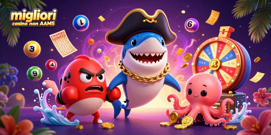 Migliori casino non AAMS: Goditi l'emozione vibrante del gioco online con uno squalo pirata, un pesce palla e un polpo