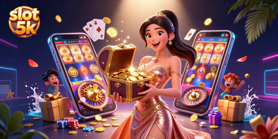 Spin and win big at slot 5k with vibrant gameplay and treasures overflowing in a captivating scene.