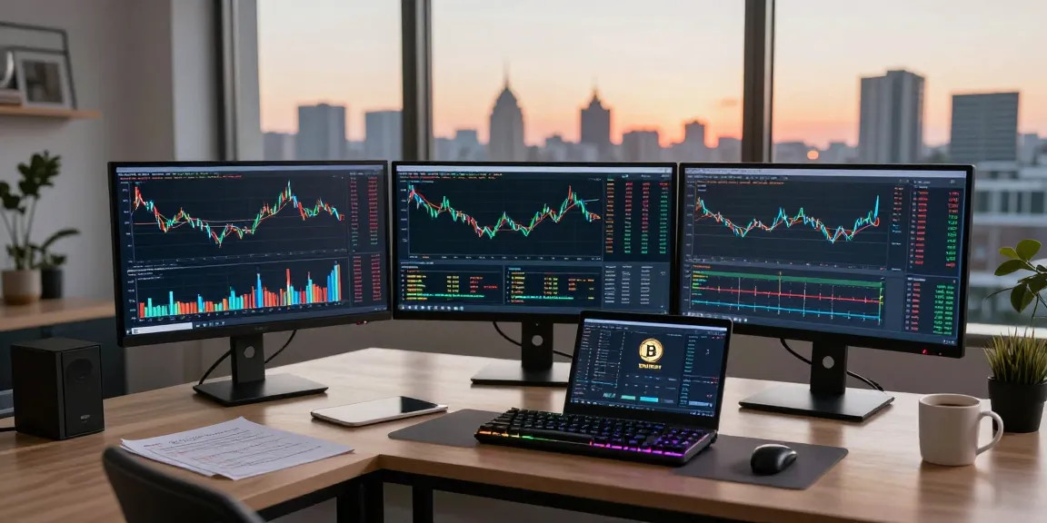 Stockton Rush net worth visualization in a crypto trading workspace with Bitcoin charts and digital wallet.