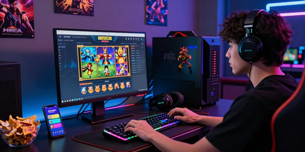 User engaging with hero138 situs at a vibrant gaming setup featuring colorful screens and immersive elements.