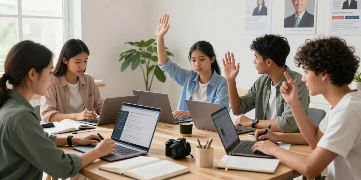 Engaged online class students collaborating; click here to enhance your learning.