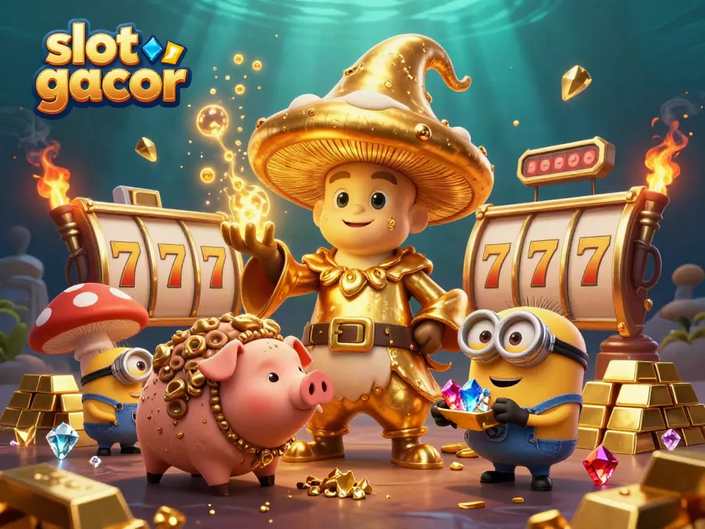 Experience engaging gameplay in slot gacor with a magical scene featuring mystical characters and treasures.