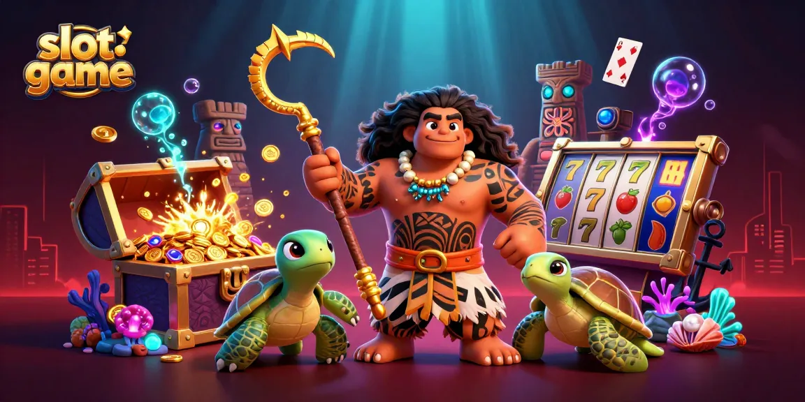 Engage in a thrilling slot game featuring a demigod hawk, turtle sidekick, and vibrant casino elements.