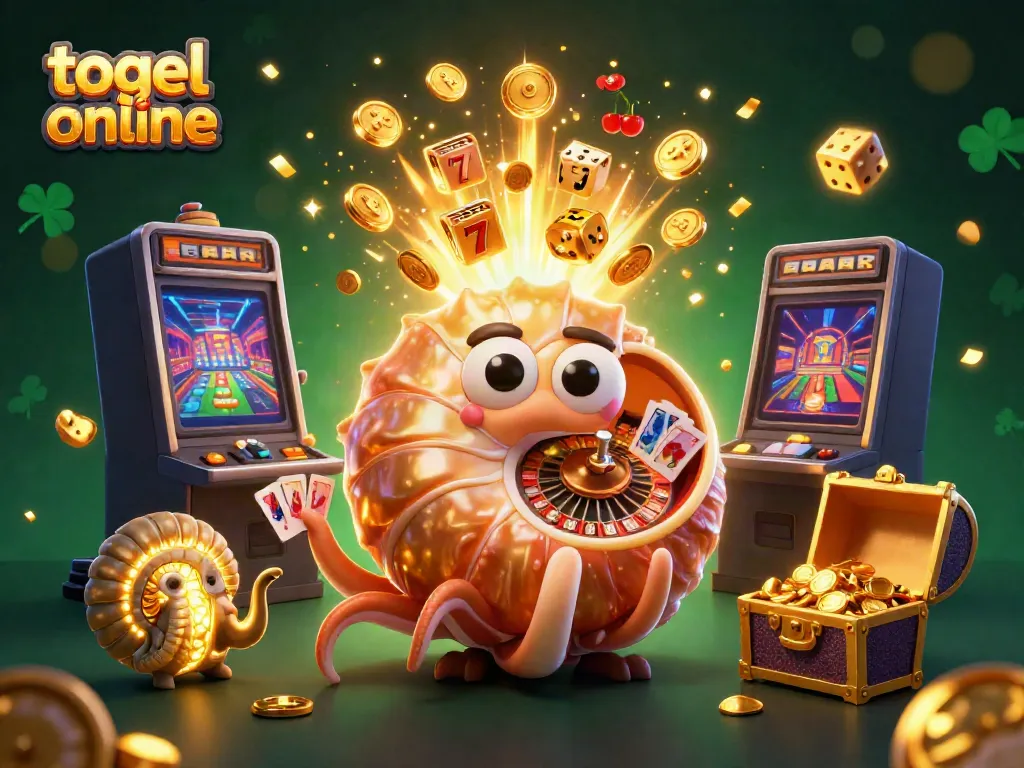 Engage in thrilling togel online action with a dynamic, vibrant casino scene showcasing exciting game elements.