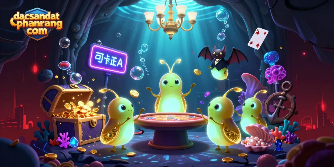 Immerse in excitement at dacsandatphanrang com with glowworms illuminating a vibrant underwater casino scene.