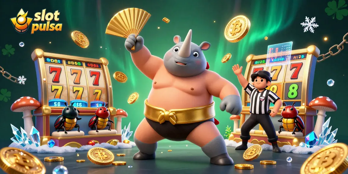 Experience thrilling gameplay of slot pulsa with vibrant characters in this 3D casino illustration.