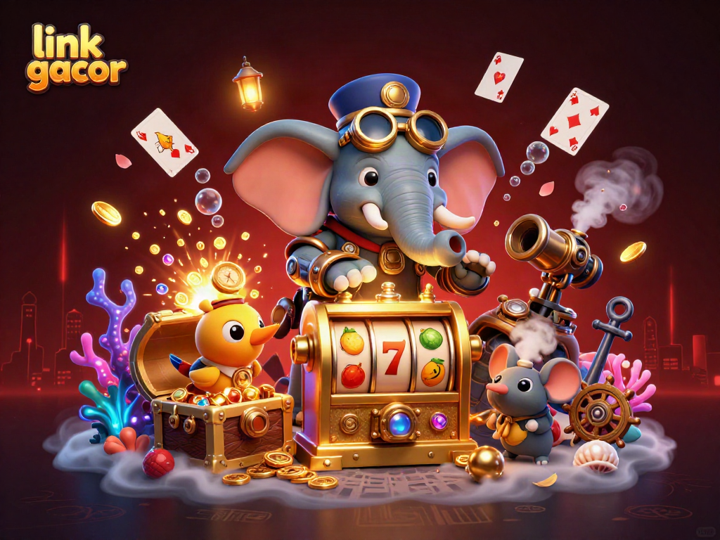 Experience winning strategies with link gacor in this vibrant 3D casino illustration.
