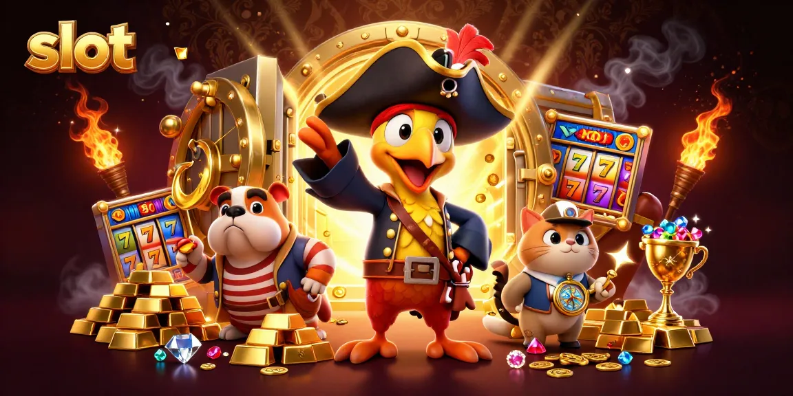 Slot menghibur dengan karakter bajak laut dan komponen kasino yang menawan.