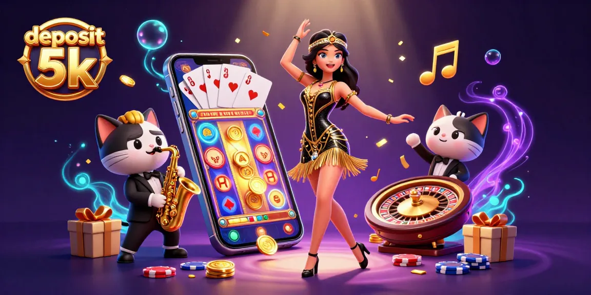 Experience thrilling wins with deposit 5k as vibrant characters play dynamic casino games.