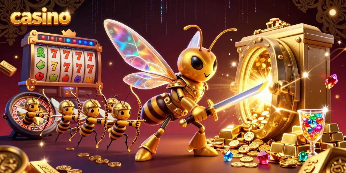 Experience the thrill of a casino with a vibrant scene featuring magical creatures and sparkling treasures.