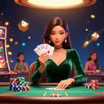 L'avis sur le casino Cresus présente un joueur de poker talentueux avec une main gagnante à une table de luxe, entouré d'éléments de casino palpitants.