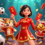 Experience slot gacor thailand with vibrant characters and dynamic gaming elements in a festive setting.