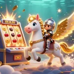 Interagisci con i migliori casino non AAMS attraverso immagini ricche che presentano una scena celestiale di slot e premi.
