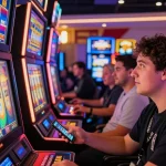 A person enjoying the excitement of playing slots at a casino featuring a slot deposit 1000 promotion.