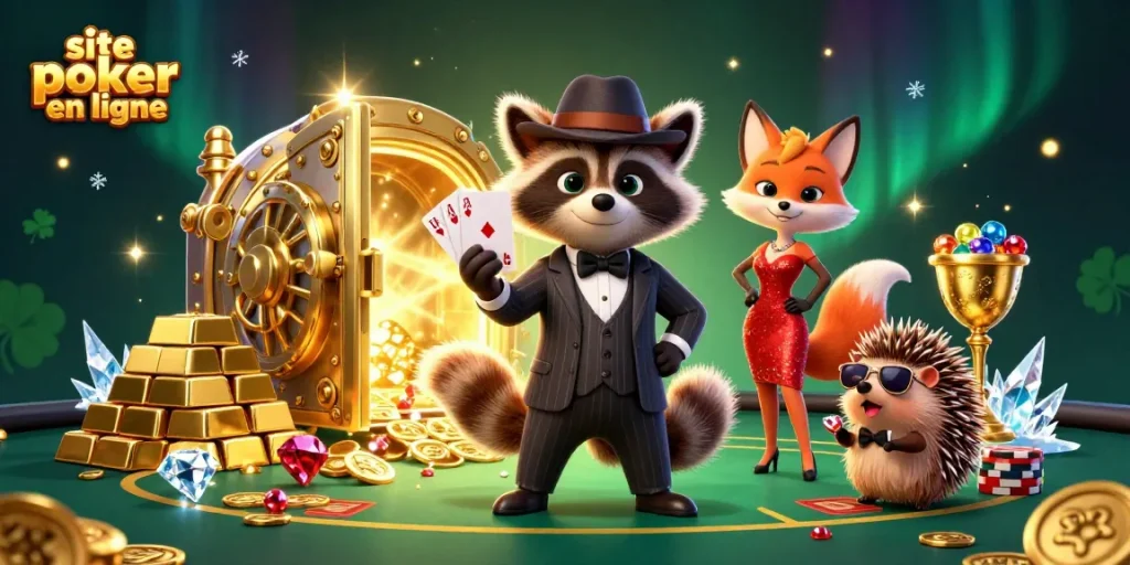 Gagnez avec le site poker en ligne, profitez d'une ambiance de jeu immersive avec des personnages animés.