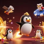Découvrez l'univers du meilleur casino en ligne avec un pingouin d'or et des trésors virtuels.