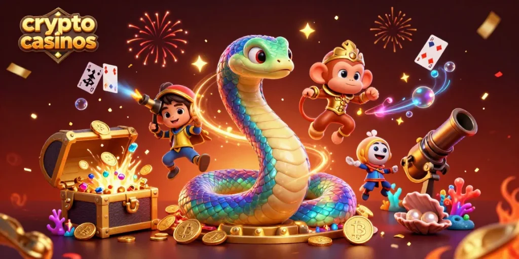 Jouez et gagnez sur les meilleurs crypto casinos grâce à cette scène dynamique et colorée.