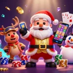 Experience the thrill of slot 5k with festive characters in a vibrant casino scene.