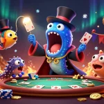 S8 players enjoying dynamic card tricks and vibrant casino elements in an engaging underwater scene