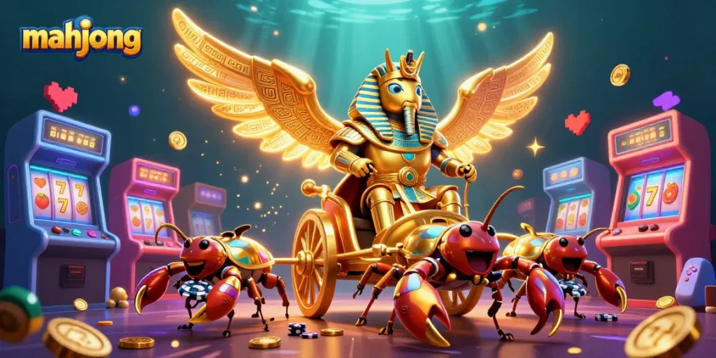 Experience thrilling mahjong gameplay with animated characters and vibrant casino elements.