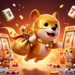 Experience the excitement of online casino Australia through a vibrant 3D illustration of a superhero dog and hamster.