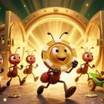 Experience an adventurous heist with tx88’s team of ants, poker chip, and treasure in a vibrant casino scene.